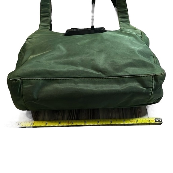 PRADA LUX Emerald/Olive GREEN Tessuto NYLON Lucite Clasp Shoulder 
RARE - Picture 12 of 13